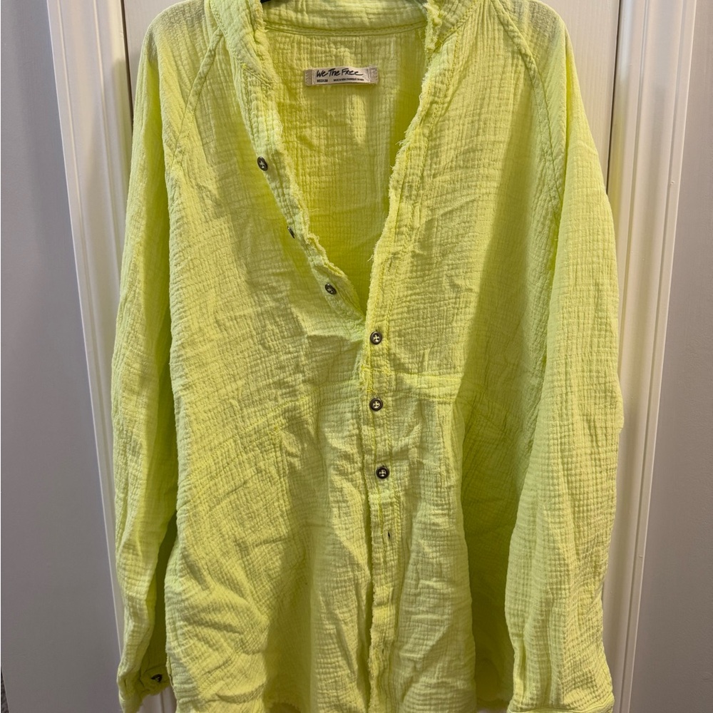 Free people key lime pie summer daydream button down sz M
